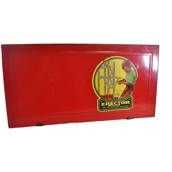 VTG Erector Set AC Gilbert 4-1/2 - Metal Storage Box Only - Picture 1 of 9